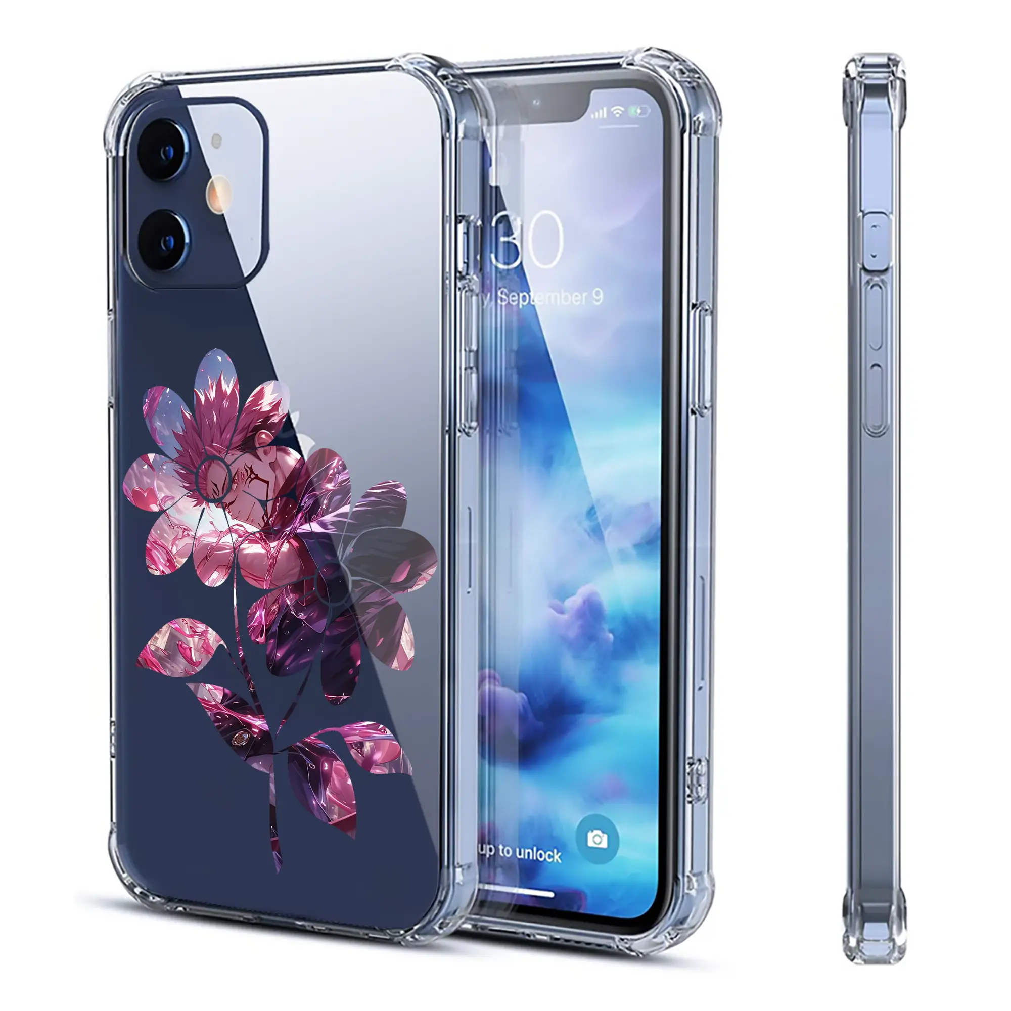 呪術廻戦 グッズ,両面宿儺 - IPhone 12シリーズ対応 ・ 透明スマホケース ・ クリアソフトケース ・ TPU素材 ・ 耐衝撃 ・ 高密着 ・ 防汚 防指紋 ・ 簡単着脱